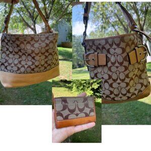 Three Vintage Coach Signature C items!  Hello, early 2000's!